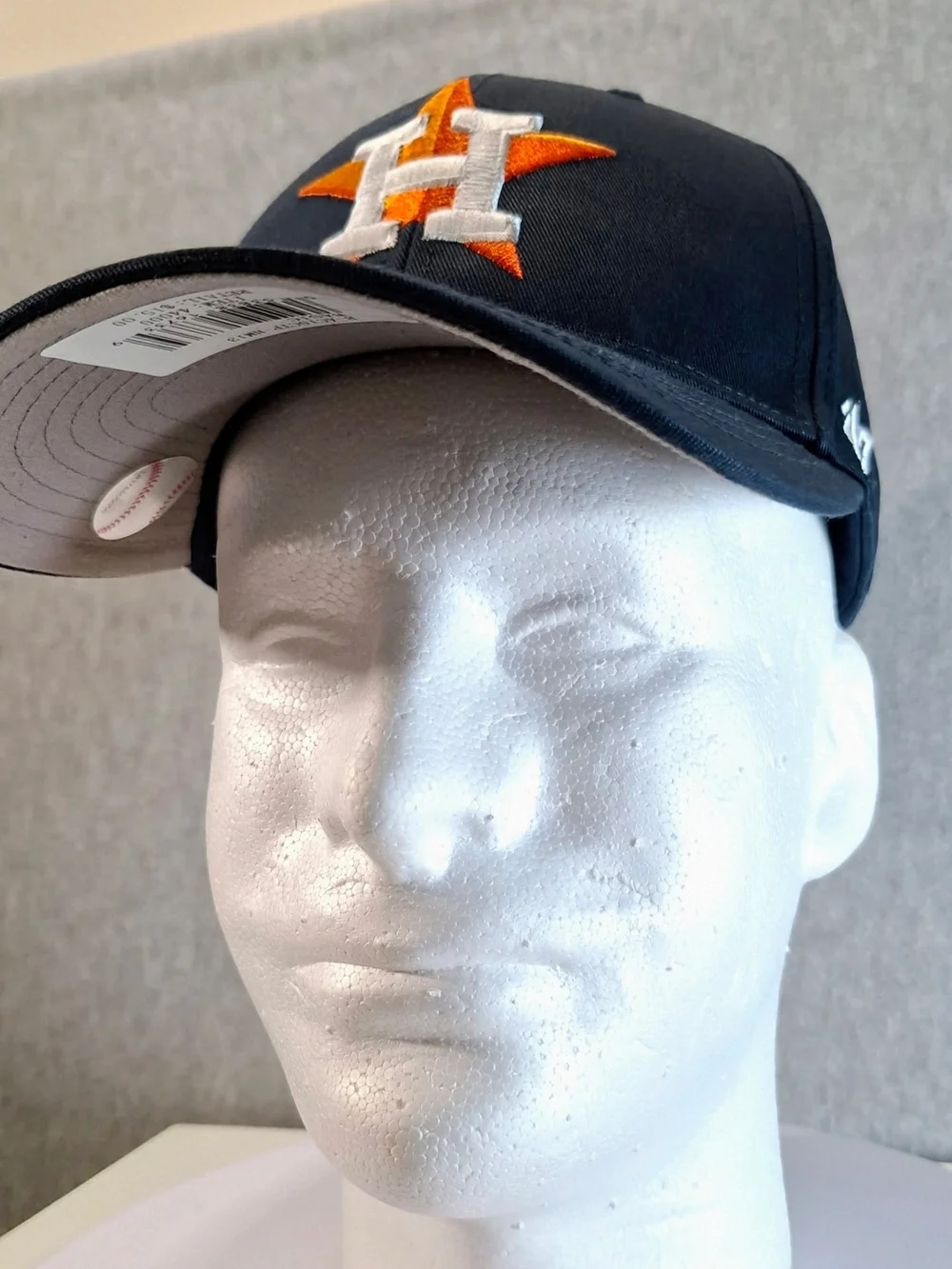 47 Brand Astros Black Cap with Orange and White Star H Logo